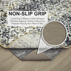 Mohawk Home 6' Round Non Slip Rug Pad Gripper 1/2 Thick Dual Surface Felt + Rubber Gripper - Safe for All Floors