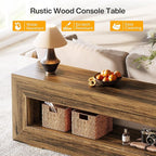 Tribesigns 63" Farmhouse Console Table, Narrow Entryway Sofa Table for Behind Couch, Long Sofa Station, Retro Wooden Entryway Accent Furniture for Living Room, Hallway, Entry, Brown