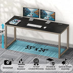 SHW 55-Inch Commercial-Grade Office Computer Desk, Espresso