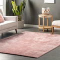 nuLOOM 4' Square Cozy Plush Area Rug, Machine Washable, Non-Slip, Soft Fluffy Shag Carpet for Living Room Bedroom Kids Room Nursery Home Decor, Loni Pink