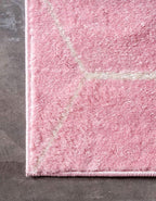Unique Loom Trellis Frieze Collection Area Rug - Geometric (2' x 8' 8" Runner, Light Pink/ Ivory)