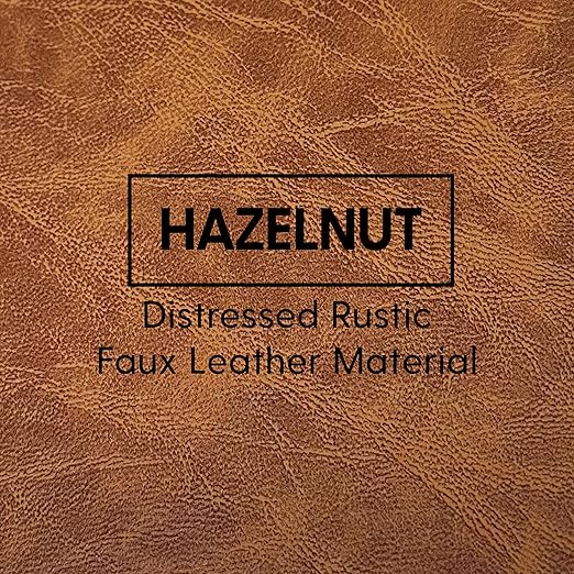 Factory Direct Partners Rustic Kid Birch Sling Book Display; Distressed Faux Leather 4-Shelf Storage for Books or Magazines; Furniture for Bedroom, Playroom, Daycare, Classroom - Hazelnut, 13745-322