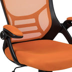 Flash Furniture Porter Mesh High Back Ergonomic Swivel Office Chair with Lumbar Support, Flip-Up Arms, Tilt Lock/Tilt Tension, Height Adjustable, Black/Black Frame