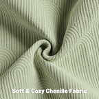 FUTEI Sage Green Chenille Decorative Throw Pillow Covers 16x16 Inch Set of 2,Soft Cozy Striped Geometric Patterns Cushion Case,Modern Home Decor for Couch Bed Living Room