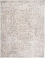 SAFAVIEH Area Rug 8x10 - Evoke Collection - Large - Ivory & Taupe, Distressed Design, Non-Shedding & Easy Cleaning, Ideal for Living Room, Bedroom, Dining Space (EVK256E)