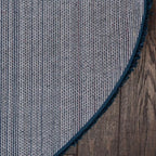 Unique Loom Solid Shag Collection Area Rug (4' 1" Round, Sapphire Blue/ Navy Blue)