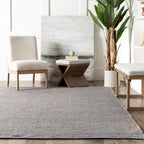 nuLOOM 11'6" x 14'6" Elfriede Jute & Cotton Hand Woven Area Rug, Elfriede Grey, Solid Rustic Farmhouse Style, Weaved Design, Natural Fiber, for Bedroom, Living Room, Hallway, Office, Entryway