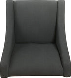 Homepop Home Decor | Upholstered Classic Swoop Arm Accent Chair | Accent Chairs for Living Room & Bedroom | Decorative Home Furniture, Dark Charcoal
