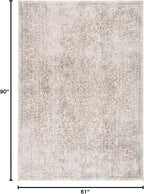 SAFAVIEH Evoke Collection 5'1" x 7'6" Ivory / Taupe EVK256E Oriental Distressed Non-Shedding Living Room Bedroom Area Rug
