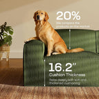 Marsail Modular Sectional Sofa, 142" U-Shaped Modular Sectional Couch with Deep Seat, Freely Combinable Sectional Clound Sofa for Living Room, No Assembly, Plush Corduroy Fabric, Green