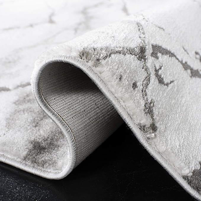 SAFAVIEH Craft Collection Runner Rug - 2'3" x 14', Grey & Silver, Modern Abstract Design, Non-Shedding & Easy Care, Ideal for High Traffic Areas in Living Room, Bedroom (CFT877G)