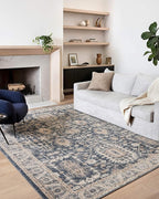 Loloi Teagan Collection TEA-03 Denim/Pebble 2'-8" x 10'-6" Runner Rug, Large, Soft Neutral Rug, High-Traffic for Living Room, Bedroom, Home Office, Dining Area