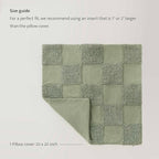 Double Stitch 100% Cotton Throw Pillow Covers - Checkered Tufted Boho Decorative Pillow Covers 20x20, Made in India, Square Cushion Case, Modern Home Decor for Couch, Sofa, Living Room, Sage Green