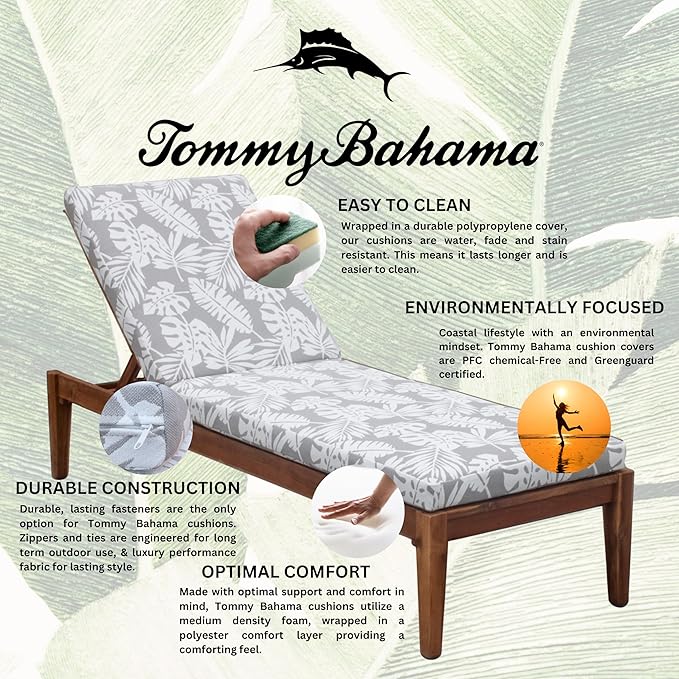 Tommy Bahama Chaise Cushion, 26" X 82" X 2.5", Tropical Chrome