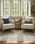 RUGGABLE x Morris & Co Washable Area Rug – Blackthorn Ivory Blue 5x7, Stain-Resistant, Non-Slip – Medium Machine Washable Rugs for Living Room, Bedroom, Hallway, Entryway & Office–with Standard Pad