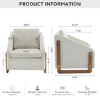 Modern Upholstered Armchair with Wooden Frame, 29" W x 29" D x 29" H, Light Gray Chenille Fabric, Living Room Accent Chair