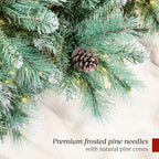 Best Choice Products 6ft Pre-Lit Scotch Pine Christmas Tree, Premium Frosted Pre-Decorated Artificial Holiday Decor w/ 946 Branch Tips, 2-in-1 White and Multicolor LED Lights, Cordless Setup