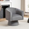 Swivel Accent Chair, Modern 360° Swivel Barrel Chair, Corduroy Upholstered Single Sofa for Living Room, Bedroom(Gray)