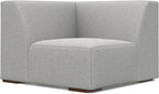 SIMPLIHOME Rex Corner Sectional Modular Sofa in 100% Recycled Polyester Tightly Woven Performance Fabric, Pale Grey, 116-inches Wide, Handcrafted Modern-Style L-Shaped Couch for Living Room