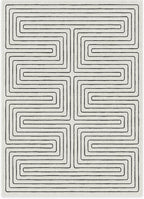 RUGGABLE x Jonathan Adler Machine Washable Modern Area Rug – Labyrinth Black/Ivory 5x7, Stain-Resistant, Non-Slip – Medium Rugs for Living Room, Bedroom, Hallway, Entryway & Office–with Cushioned Pad