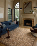Loloi Chris Loves Julia Rue Collection RUE-03 Bark/Mocha 5'-0" x 7'-6" Area Rug Jute Neutral Floral Living Room Bedroom Rug