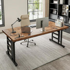 Coleshome 71 Inch Executive Desk with USB Ports, Large Computer Desk with Extra Thick, Long Mordern Office Desk, Workstation Business Furniture for Home Office, Vintage