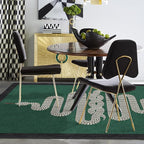 RUGGABLE x Jonathan Adler Machine Washable Modern Area Rug – Venom Emerald 6x9, Stain-Resistant, Non-Slip – Medium Rugs for Living Room, Bedroom, Hallway, Entryway & Office–with Cushioned Pad