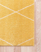 Unique Loom Trellis Frieze Collection Area Rug - Geometric (7' Square, Yellow/ Ivory)