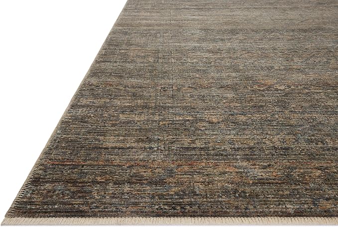 Loloi Amber Lewis Molly Collection MOL-05 Lagoon/Natural 6'-7" x 9'-2" Low Pile Area Rug