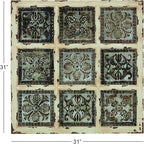 Deco 79 Metal Scroll Home Wall Decor Wall Sculpture with Embossed Details, Wall Art 31" x 2" x 31", White