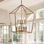 JONATHAN Y JYL7438B Pagoda Lantern Dimmable Adjustable Metal LED Pendant Classic Traditional Farmhouse Dining Room Living Room Kitchen Foyer Bedroom Hallway, 20 in, Antique Gold