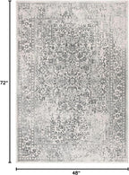 SAFAVIEH Evoke Collection 4' x 6' Ivory/Grey EVK256F Oriental Distressed Non-Shedding Living Room Bedroom Accent Rug