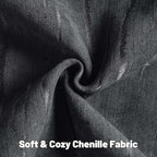 FUTEI Black Chenille Decorative Throw Pillow Covers 16x16 Inch Set of 2,Soft Embossed Striped Textured Cushion Case,Modern Home Decor for Couch Bed Living Room
