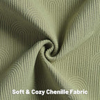 FUTEI Moss Green Chenille Decorative Throw Pillow Covers 18x18 Inch Set of 2,Soft Cozy Striped Geometric Patterns Cushion Case,Modern Home Decor for Couch Bed Living Room