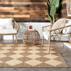 nuLOOM Outdoor Performance Collection Sabina Brown/Ivory, 4' x 6', Soft and Cozy, High Traffic, Stain Resistant, Easy Clean, Durable Area Rug for Indoor/Outdoor Patio, Deck, Porch, Garden, Courtyard