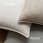 a moment Linen Pillow Covers Set of 2,Boho Farmhouse Throw Pillowcases Neutral Textured Decorative Covers for Couch Sofa Bed, Soft Linen Blend Accent Case Cushion Christmas Home Decor 18"x18"Ivory