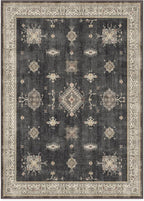 RUGGABLE Washable Vintage Area Rug – Verena Dark Wood 10x14, Stain-Resistant, Non-Slip – Large Machine Washable Rugs for Living Room, Bedroom, Hallway, Entryway & Office–with Standard Pad
