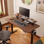 FEZIBO One-Piece Standing Desk Adjustable Height Stand up Home Office Desk, 40x24 Inch Electric Standing Computer Desk, with 4 Memory Presets, Headphone Hook, Black Walnut