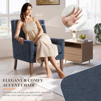 Accent Chairs for Living Room, Mid-Century Wooden Fabric Living Room Chairs, Arm Chair, Side Chairs for Living Room, Bedroom, Reading Nook