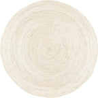 nuLOOM 6 Round Rigo Jute Hand Woven Area Rug, Off White, Solid Farmhouse Design, Natural Fiber, For Bedroom, Living Room, Dining Room, Hallway, Office, Kitchen, Entryway