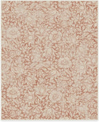 RUGGABLE x Morris & Co Washable Area Rug – Mallow Rust Red 8x10, Stain-Resistant, Non-Slip – Large Machine Washable Rugs for Living Room, Bedroom, Hallway, Entryway & Office–with Cushioned Pad