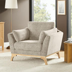 VANOMi Large-Sized Accent Chair, Thick Cushion Bedroom Reading Chair, Comfortable Living Room Single Sofa, Chenille Camel