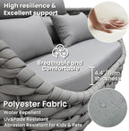 Fully Assembled Patio Furniture Set: 5 Pieces Woven Rope Outdoor Conversation Set Cushioned - Modern Metal Deck Loveseat Chair Table Set - Porch Seating for Yard Garden Pool Hotel Resort, Grey