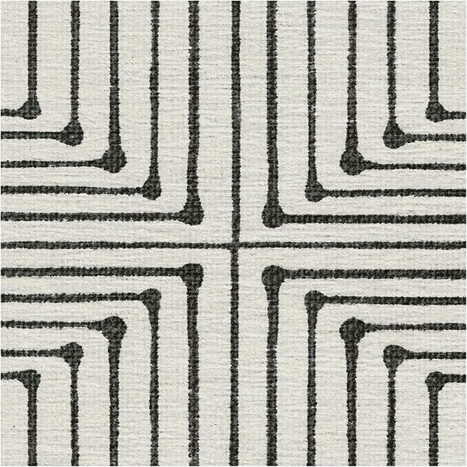 RUGGABLE x Jonathan Adler Machine Washable Modern Area Rug – Inkdrop Black & Ivory 10x14, Stain-Resistant, Non-Slip – Large Rugs for Living Room, Bedroom, Hallway, Entryway & Office–with Standard Pad