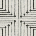 RUGGABLE x Jonathan Adler Machine Washable Area Rug – Inkdrop Black & Ivory 6 ft Round, Stain-Resistant, Non-Slip – Medium Rugs for Living Room, Bedroom, Hallway, Entryway & Office–with Standard Pad
