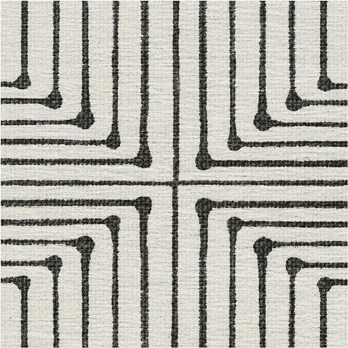 RUGGABLE x Jonathan Adler Machine Washable Modern Runner Rug – Inkdrop Black & Ivory 2.5x12, Stain-Resistant, Non-Slip – Washable Rug for Hallway, Entryway, Living Room & Kitchen–with Standard Pad