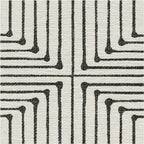 RUGGABLE x Jonathan Adler Machine Washable Modern Runner Rug – Inkdrop Black & Ivory 2.5x12, Stain-Resistant, Non-Slip – Washable Rug for Hallway, Entryway, Living Room & Kitchen–with Standard Pad