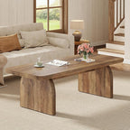 Tribesigns Coffee Table for Living Room, 47-Inch Farmhouse Rectangule Center Table with Rounded Corners, Mid-Century Modern Low Large Cocktail Tea Furniture, Easy Assembly (Rustic Brown)