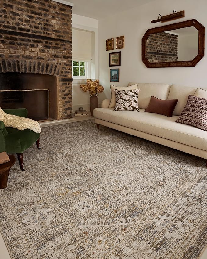 Loloi Chris Loves Julia Ida Collection IDA-01 Taupe/Multi 2'-7" x 10'-0", .19" Pile Height, Runner Rug