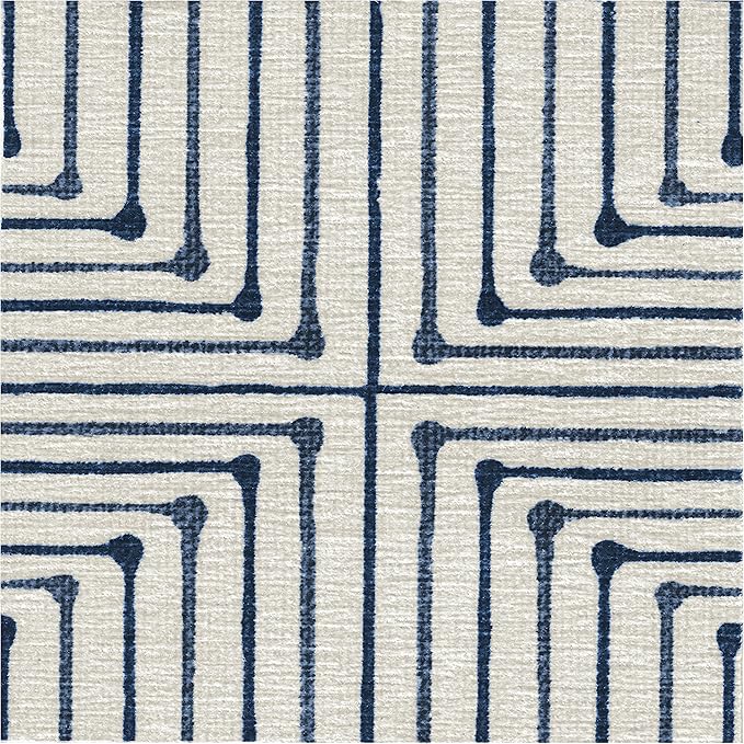 RUGGABLE x Jonathan Adler Machine Washable Modern Area Rug – Inkdrop Slate Blue 10x14, Stain-Resistant, Non-Slip – Large Rugs for Living Room, Bedroom, Hallway, Entryway & Office–with Standard Pad